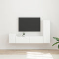TV-Schrankset Wandmontiert 4 pcs Weiß Holzwerkstoff