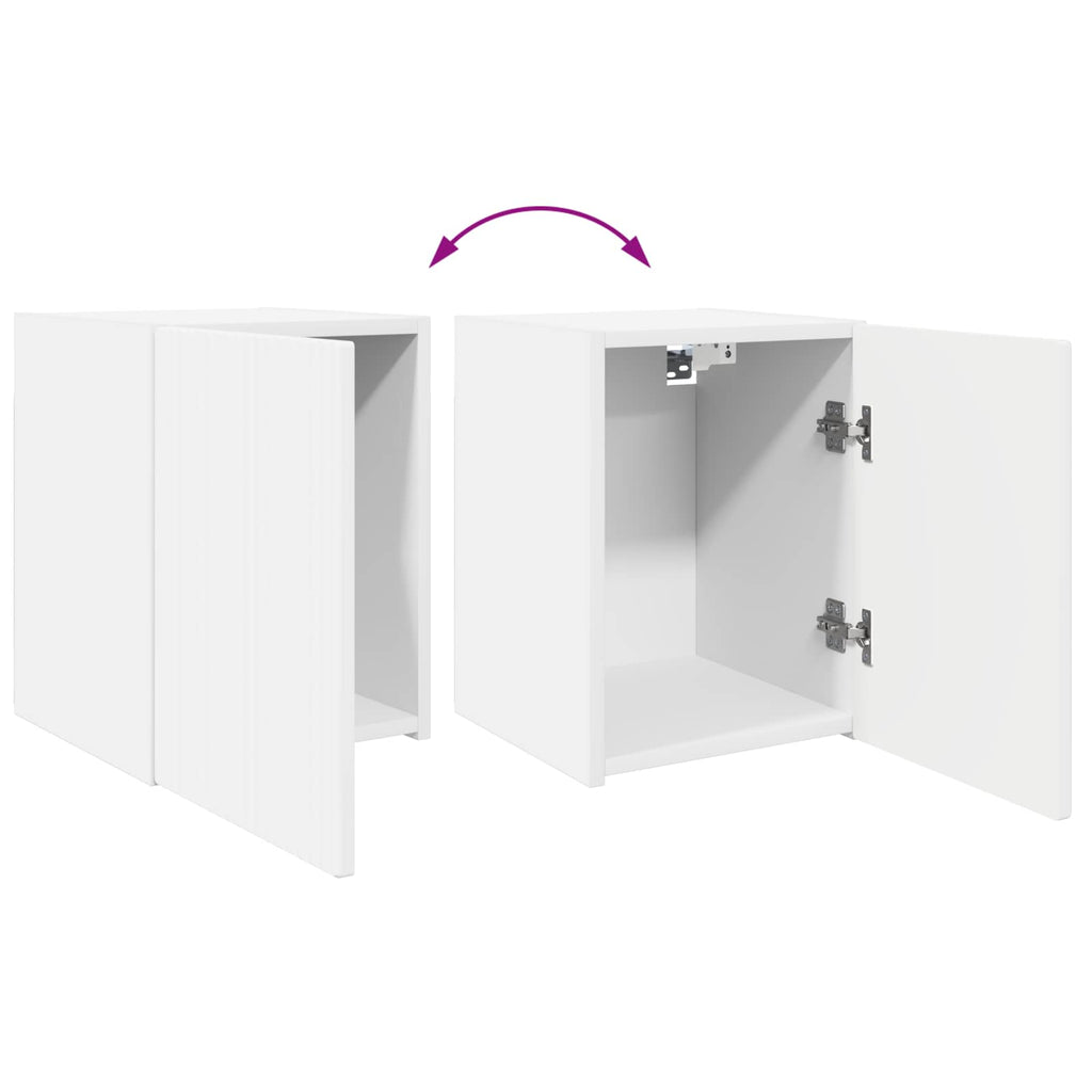 TV-Schrankset Wandmontiert 4 pcs Weiß Holzwerkstoff