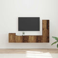TV-Schrankset Wandmontiert 4 pcs Altholz Holzwerkstoff
