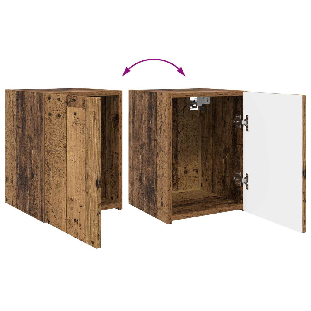 TV-Schrankset Wandmontiert 4 pcs Altholz Holzwerkstoff