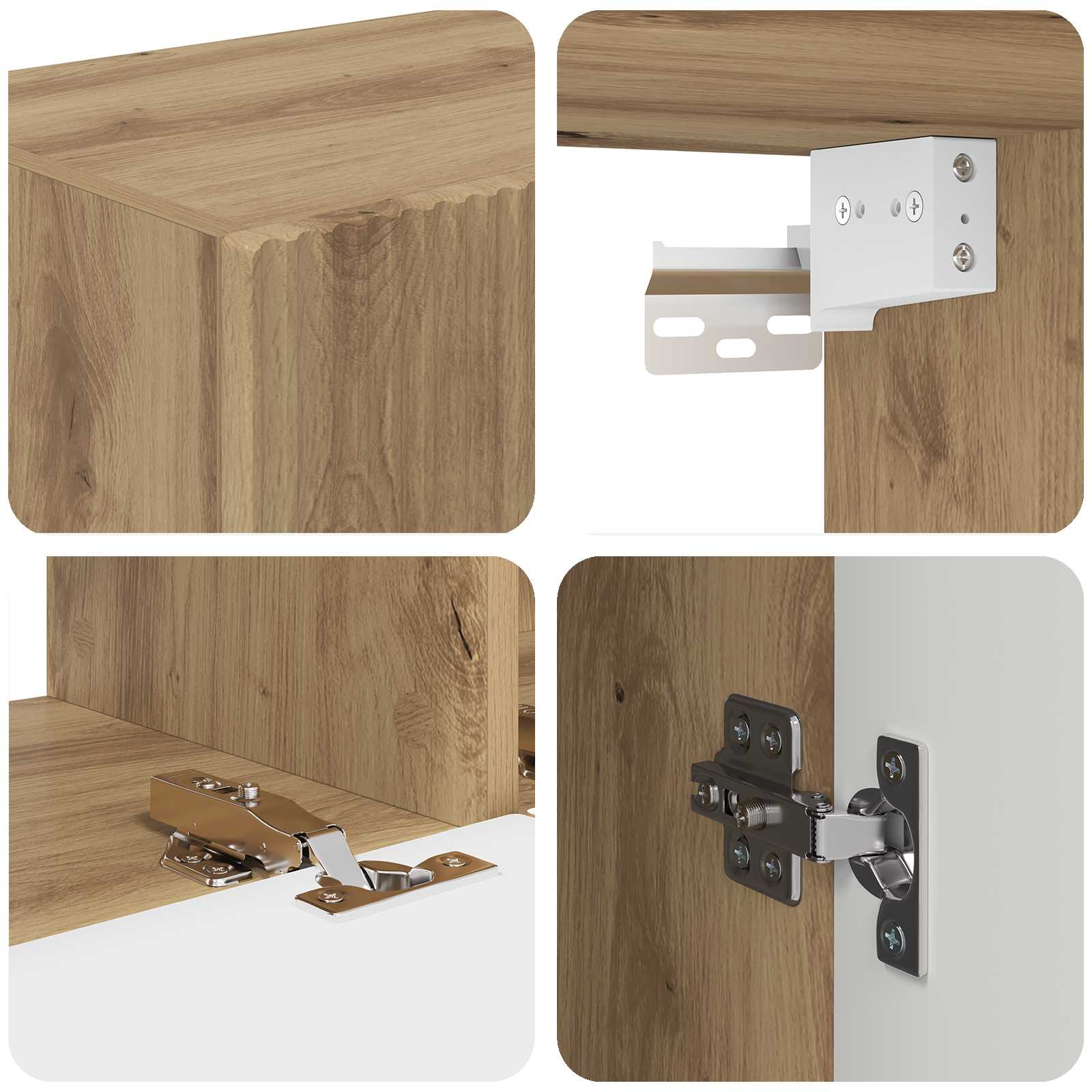 TV-Schrankset Wandmontiert 4 pcs Artisan-Eiche Holzwerkstoff