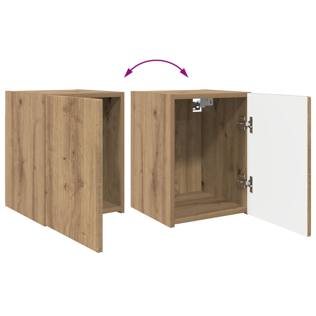 TV-Schrankset Wandmontiert 4 pcs Artisan-Eiche Holzwerkstoff