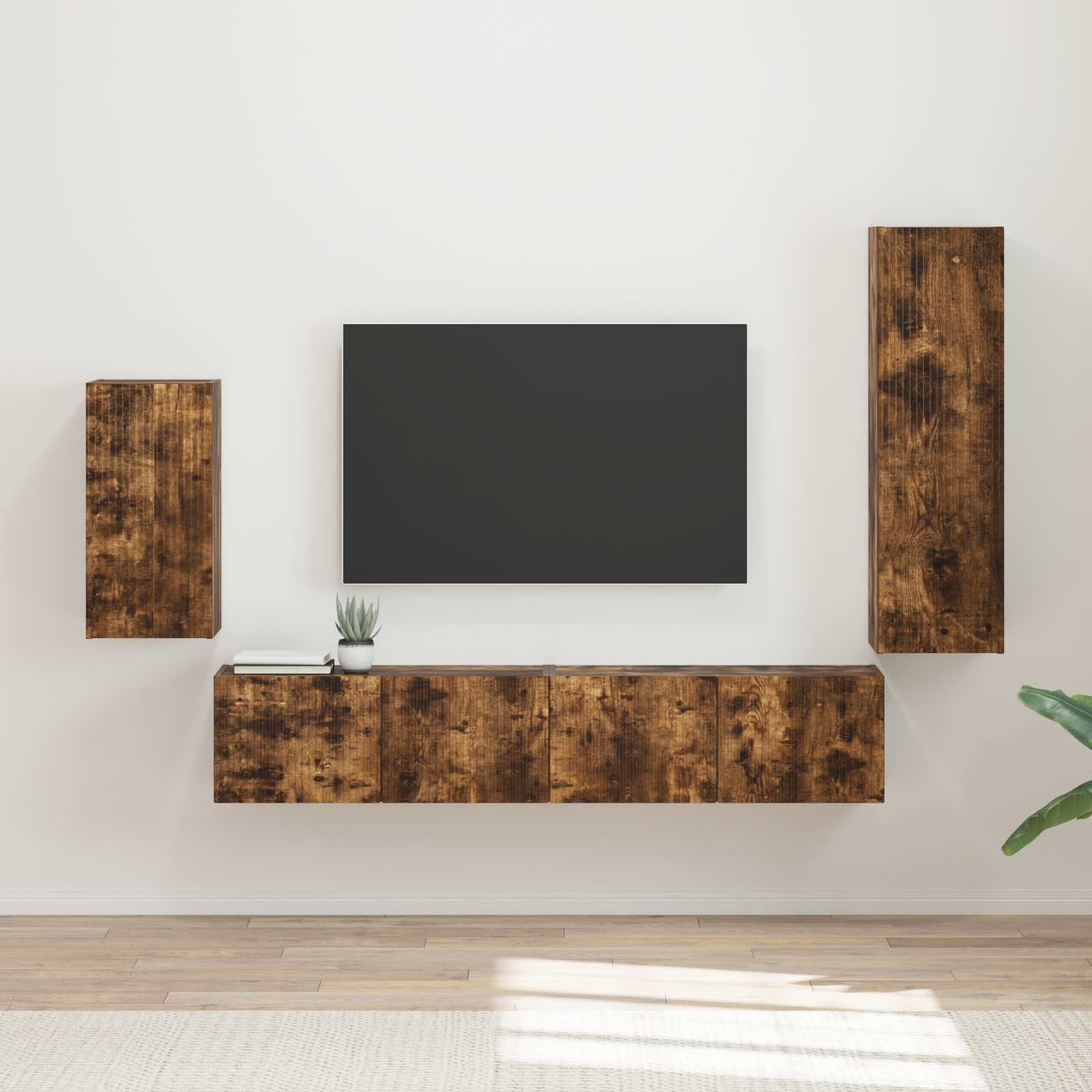 TV-Schrankset 4 pcs Geräucherte Eiche Holzwerkstoff