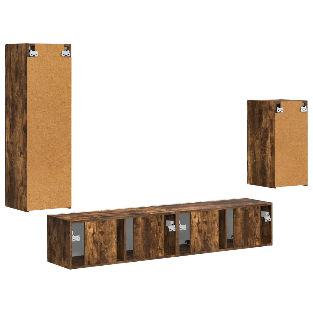 TV-Schrankset 4 pcs Geräucherte Eiche Holzwerkstoff