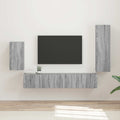 TV-Schrankset Wandmontiert 4 pcs Graues Sonoma Holzwerkstoff