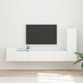 TV-Schrankset Wandmontiert 3 pcs Weiß Holzwerkstoff
