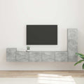 TV-Schrankset Wandmontiert 3 pcs Beton Grau Holzwerkstoff