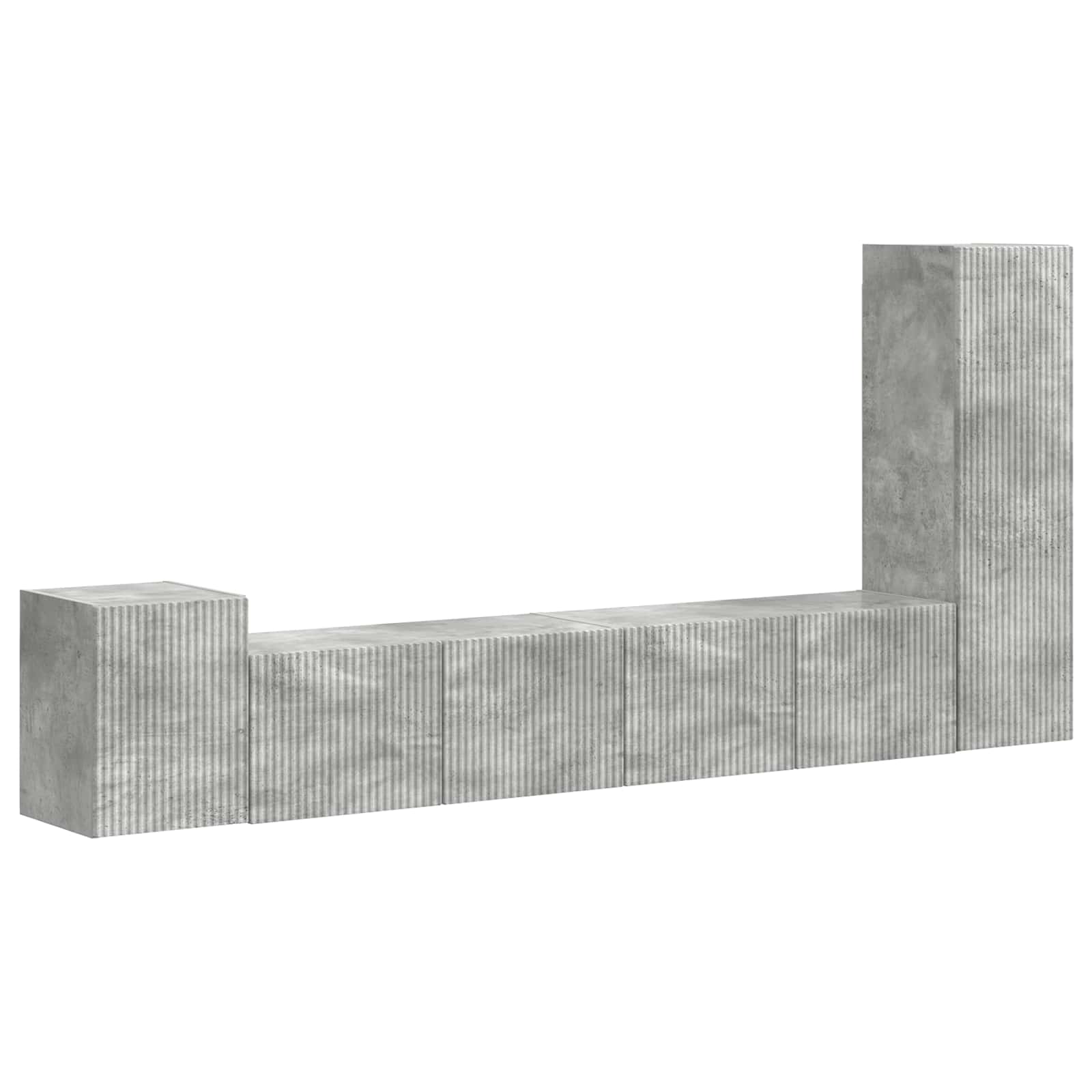 TV-Schrankset Wandmontiert 3 pcs Beton Grau Holzwerkstoff