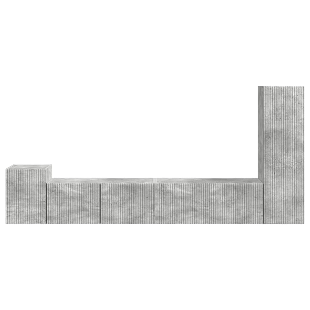 TV-Schrankset Wandmontiert 3 pcs Beton Grau Holzwerkstoff
