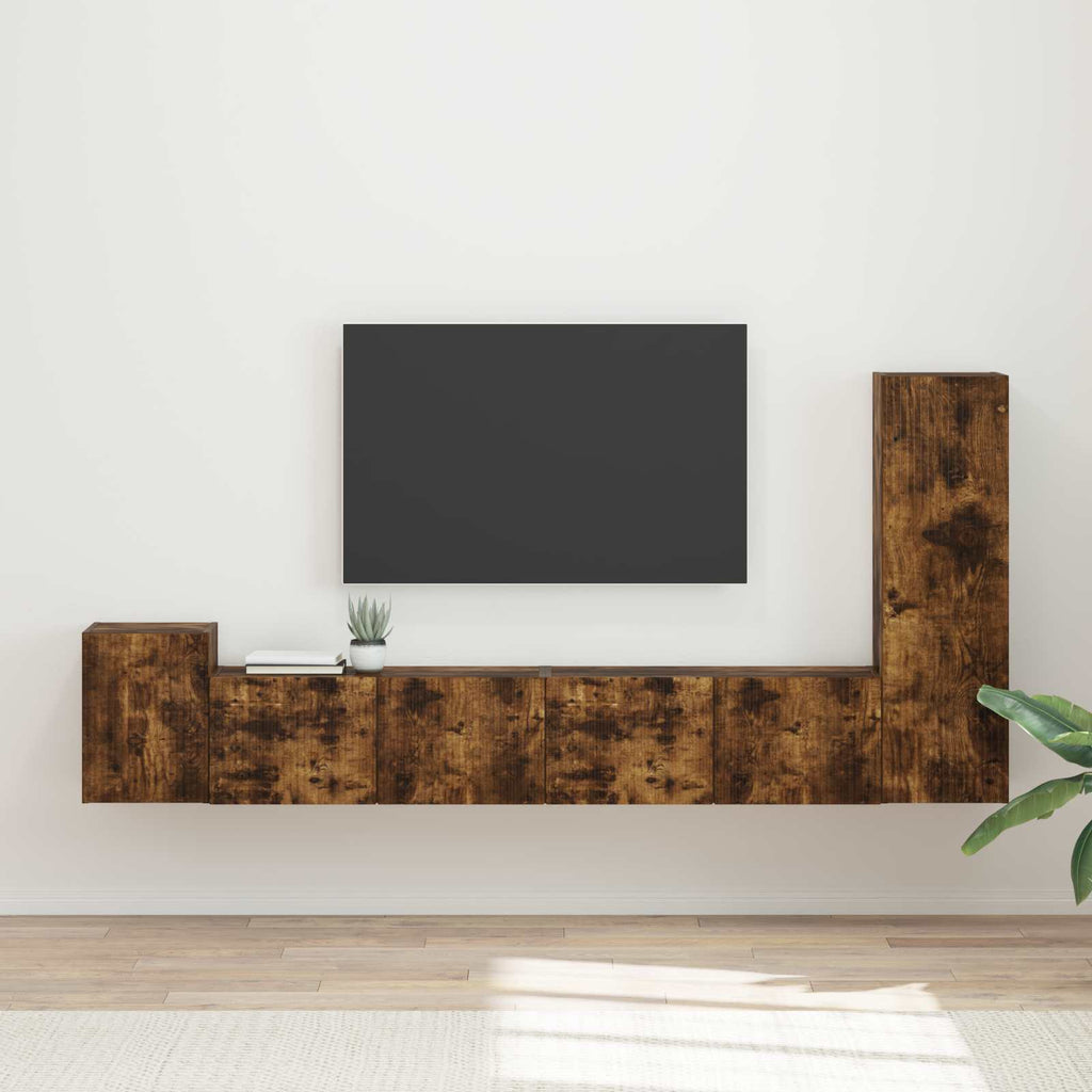 TV-Schrankset 3 pcs Geräucherte Eiche Holzwerkstoff