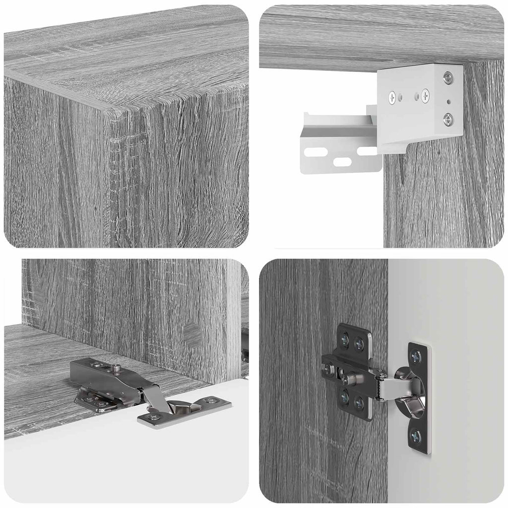 TV-Schrankset Wandmontiert 3 pcs Graues Sonoma Holzwerkstoff