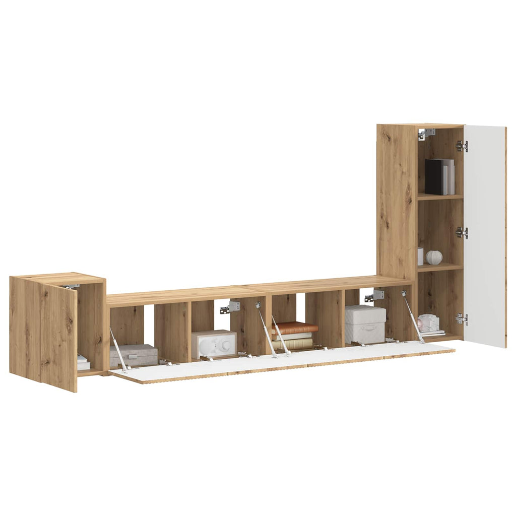 TV-Schrankset Wandmontiert 3 pcs Artisan-Eiche Holzwerkstoff