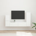 TV-Schrankset Wandmontiert 4 pcs Weiß Holzwerkstoff