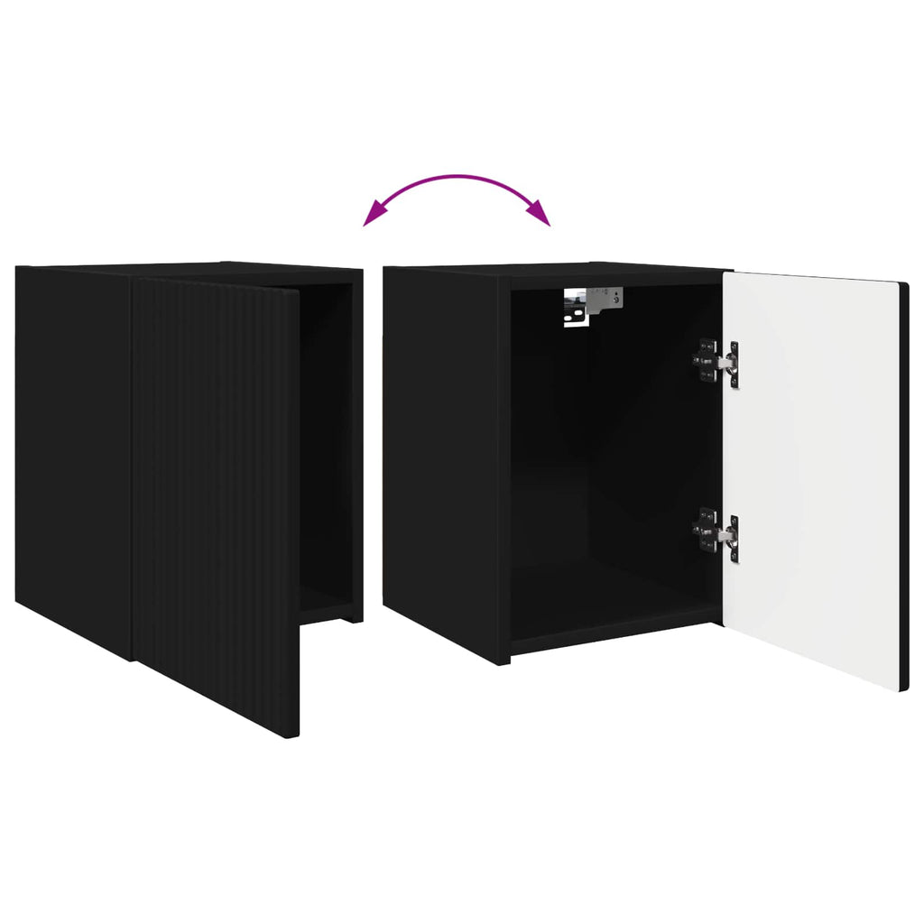 TV-Schrankset Wandmontiert 4 pcs Schwarz Holzwerkstoff