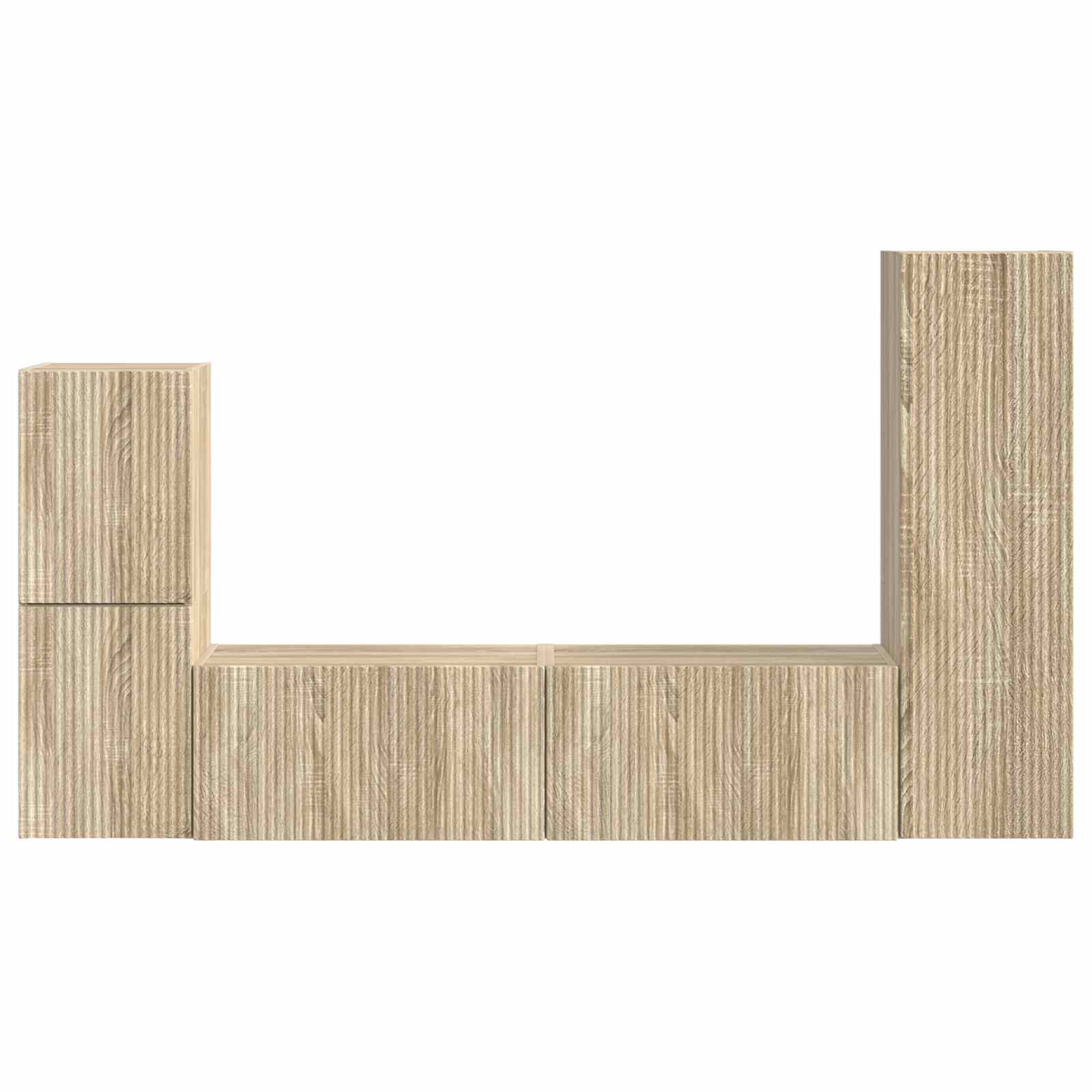 TV-Schrankset Wandmontiert 4 pcs Sonoma-Eiche Holzwerkstoff