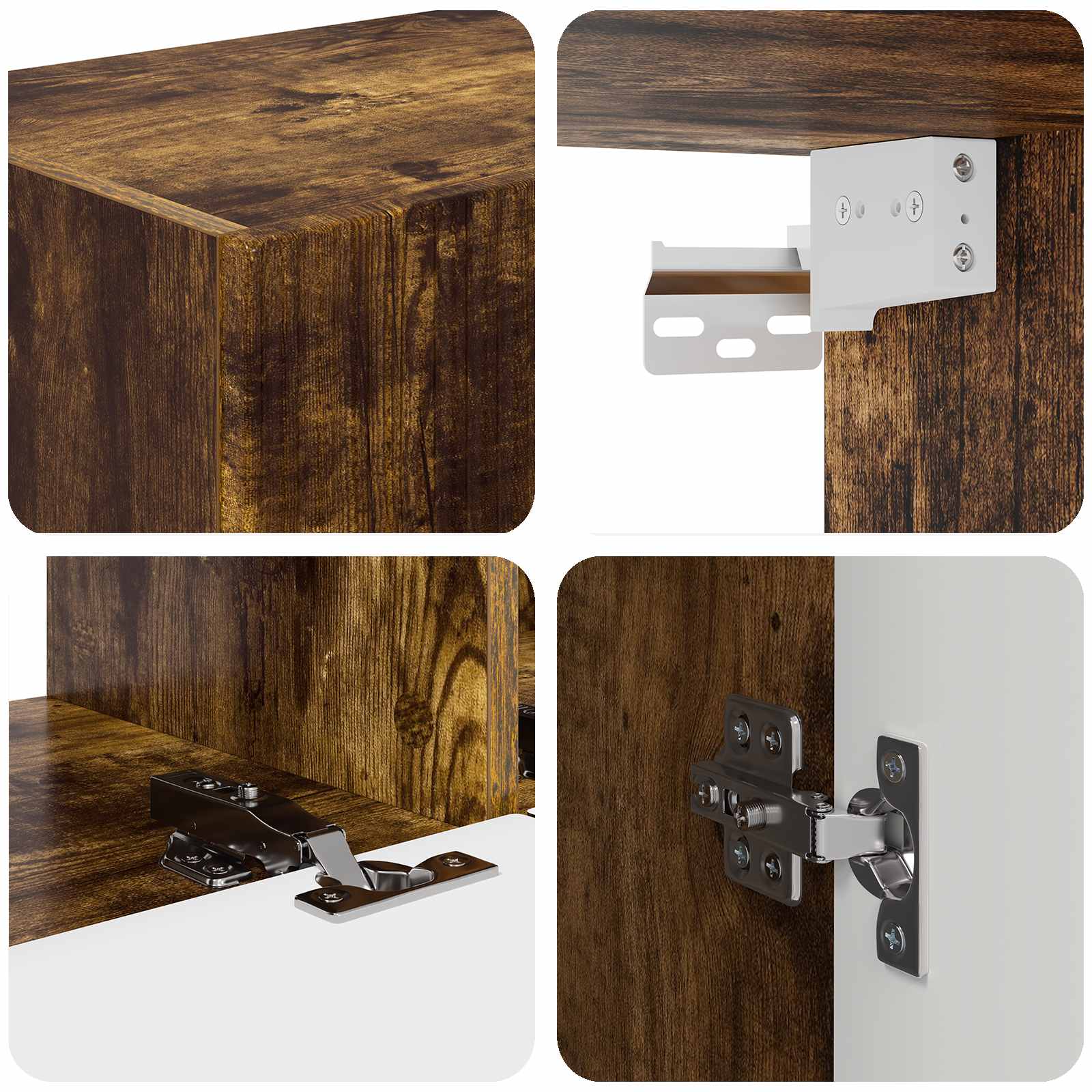 TV-Schrankset 4 pcs Geräucherte Eiche Holzwerkstoff