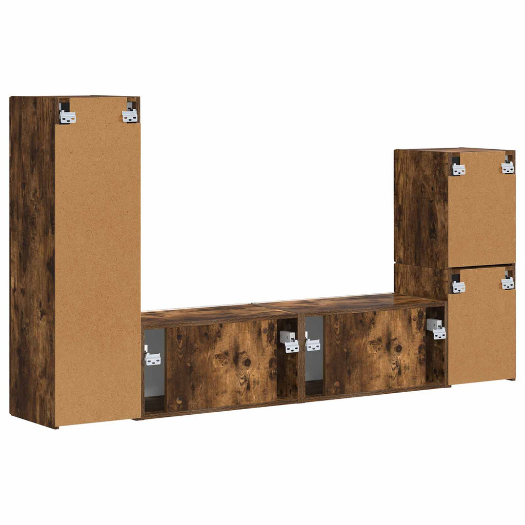 TV-Schrankset 4 pcs Geräucherte Eiche Holzwerkstoff