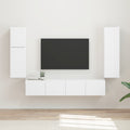 TV-Schrankset Wandmontiert 4 pcs Weiß Holzwerkstoff