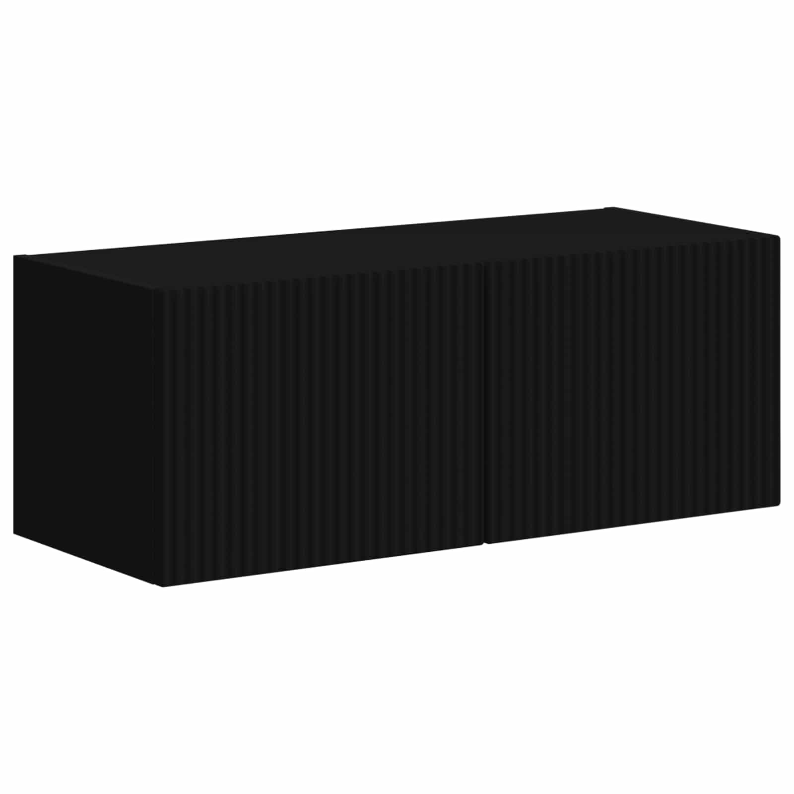 TV-Schrankset Wandmontiert 4 pcs Schwarz Holzwerkstoff