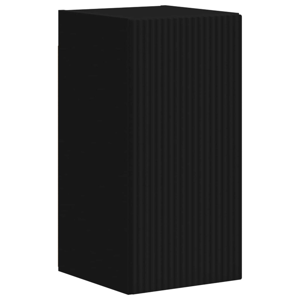 TV-Schrankset Wandmontiert 4 pcs Schwarz Holzwerkstoff
