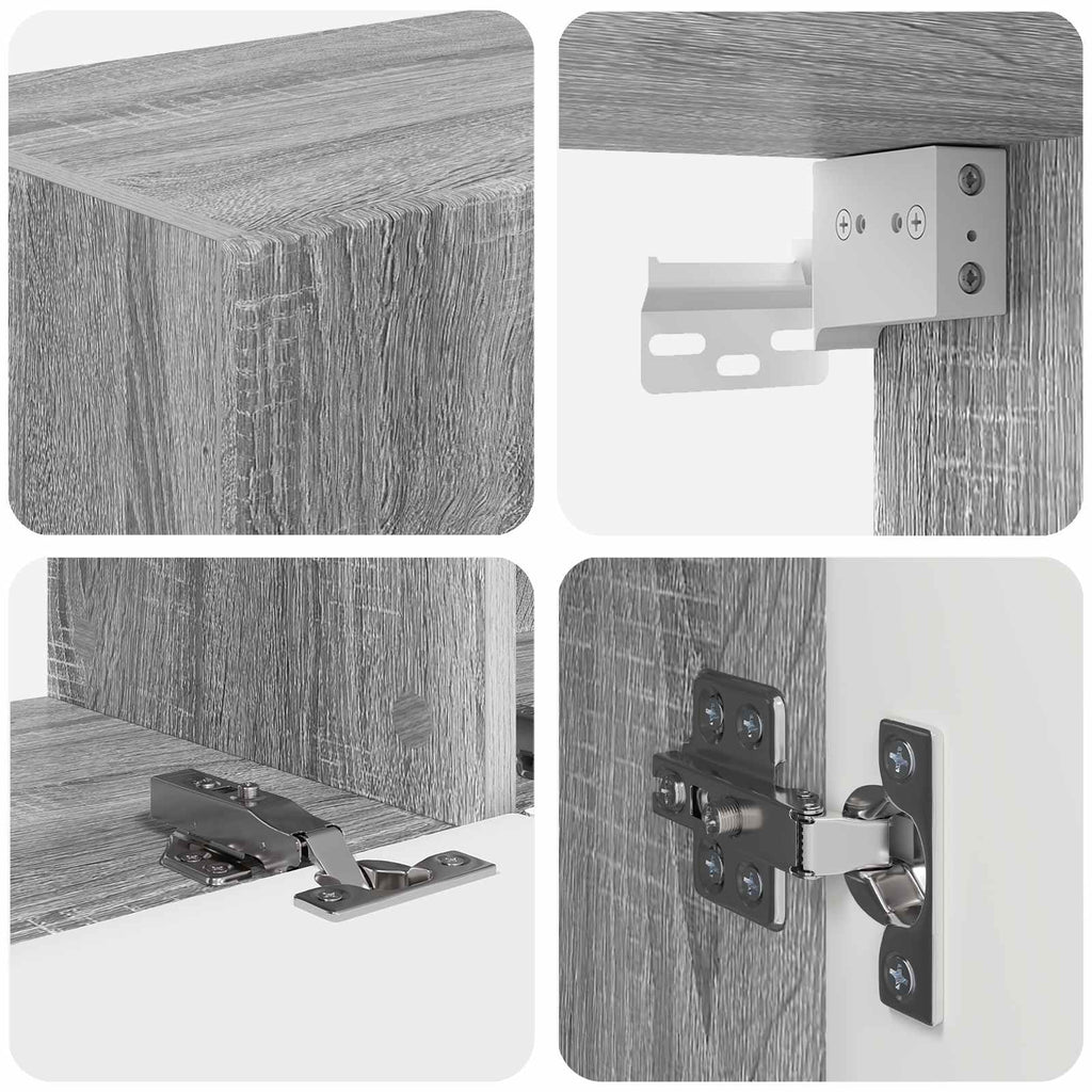 TV-Schrankset Wandmontiert 4 pcs Graues Sonoma Holzwerkstoff
