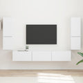 TV-Schrankset Wandmontiert 4 pcs Weiß Holzwerkstoff