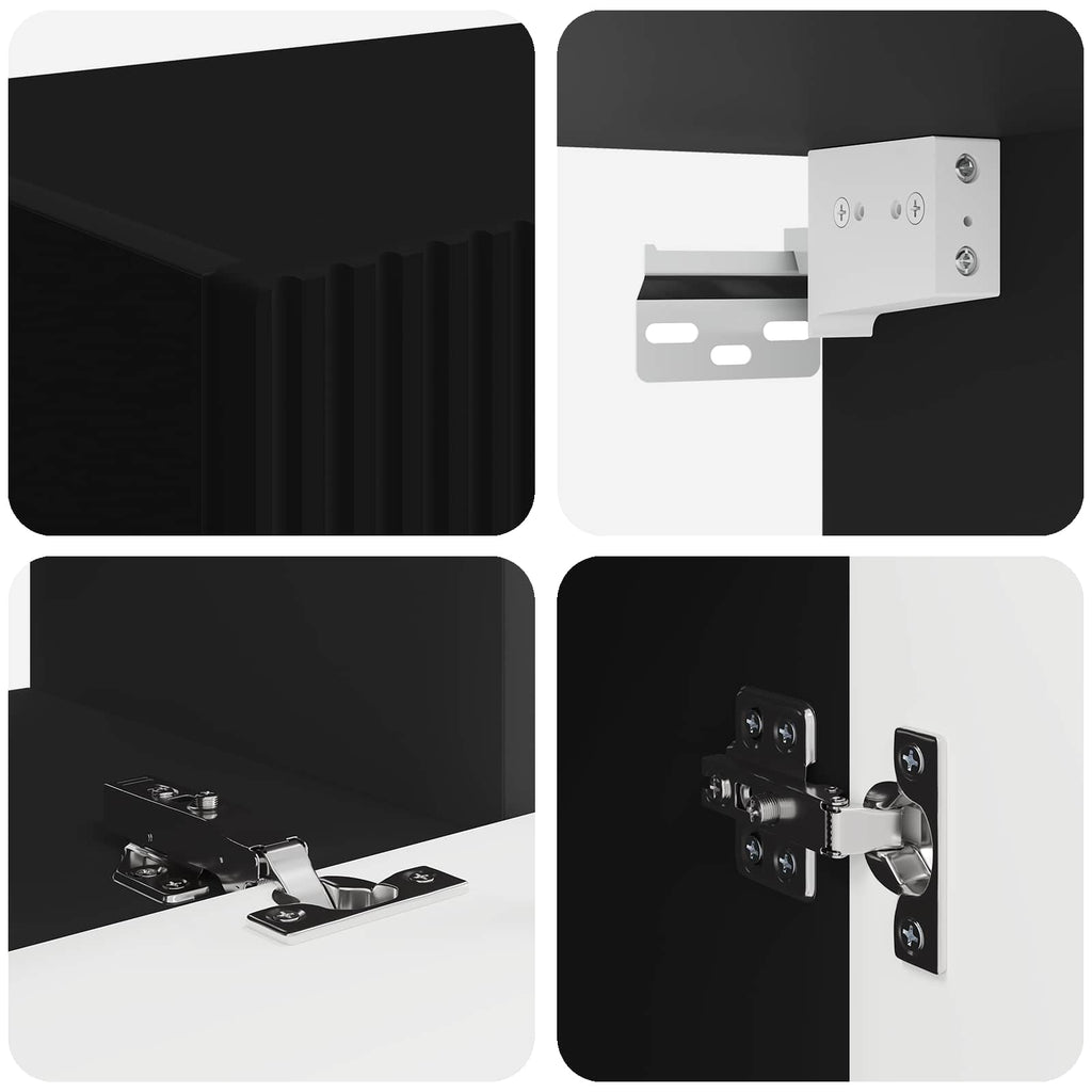 TV-Schrankset Wandmontiert 4 pcs Schwarz Holzwerkstoff