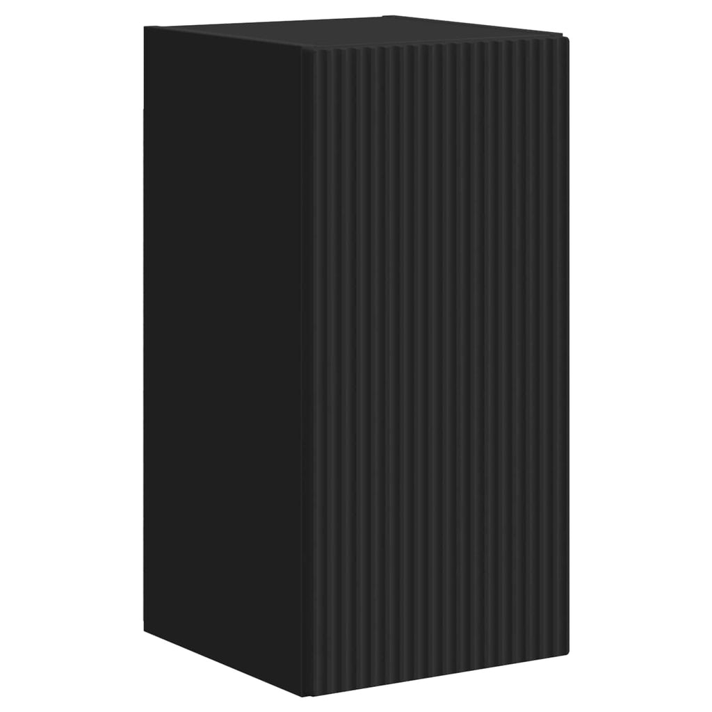 TV-Schrankset Wandmontiert 4 pcs Schwarz Holzwerkstoff