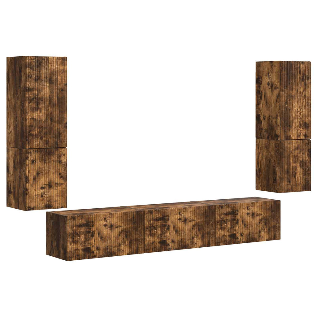 TV-Schrankset 4 pcs Geräucherte Eiche Holzwerkstoff