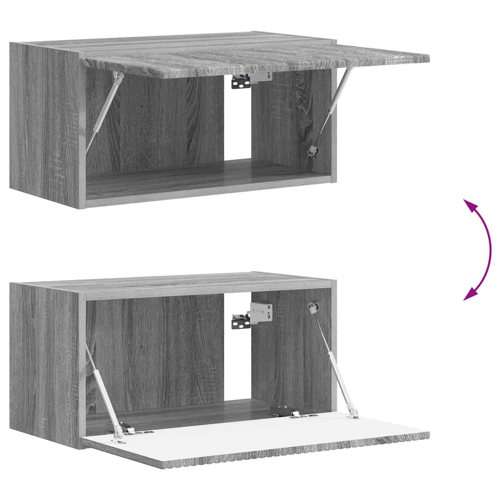 TV-Schrankset Wandmontiert 4 pcs Graues Sonoma Holzwerkstoff
