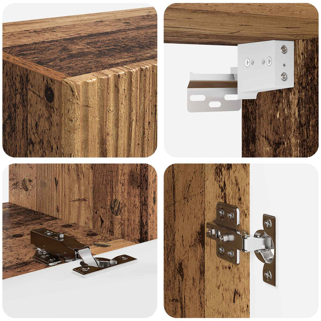 TV-Schrankset Wandmontiert 4 pcs Altholz Holzwerkstoff