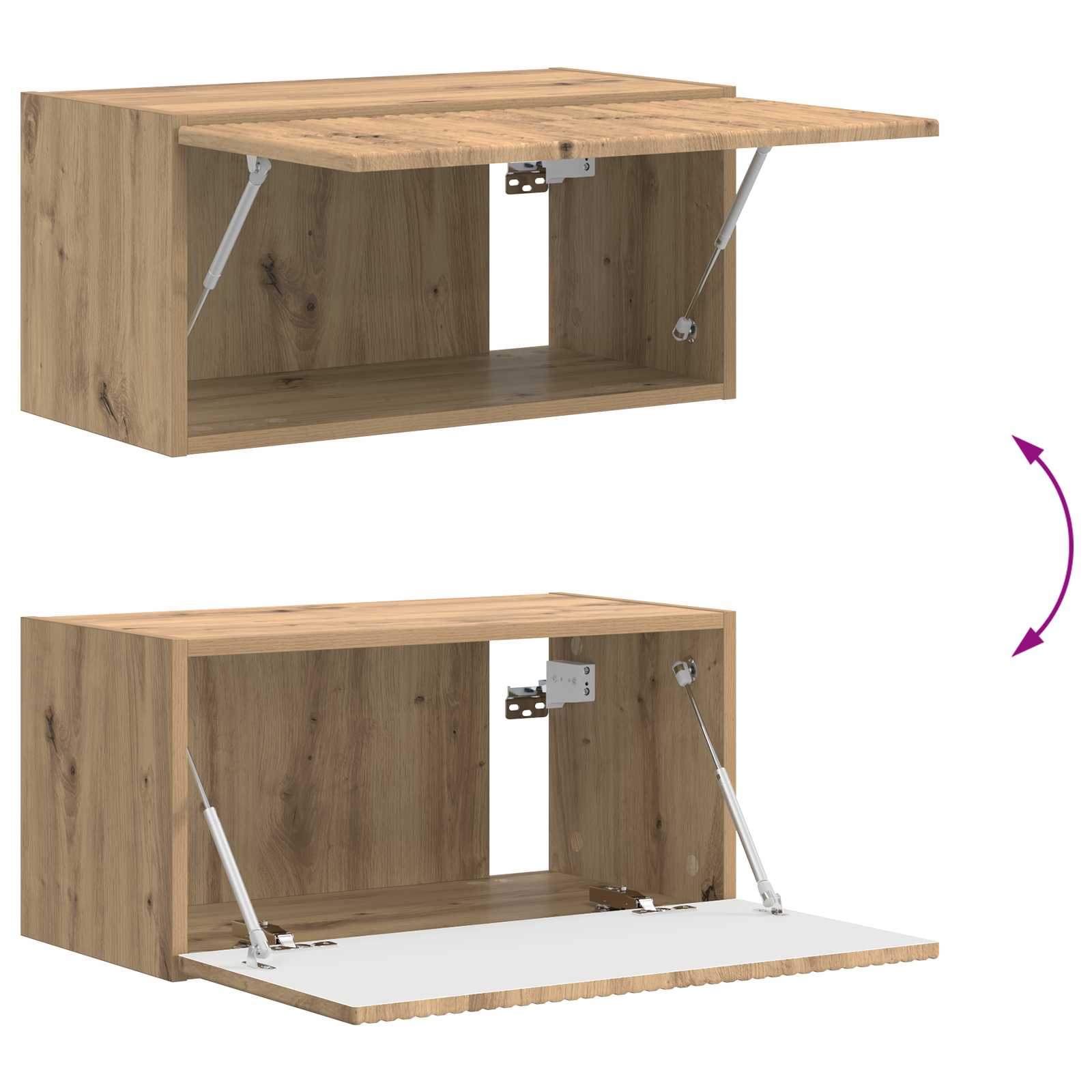 TV-Schrankset Wandmontiert 4 pcs Artisan-Eiche Holzwerkstoff