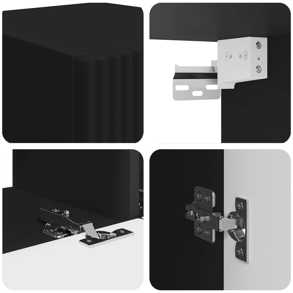 TV-Schrankset Wandmontiert 5 pcs Schwarz Holzwerkstoff
