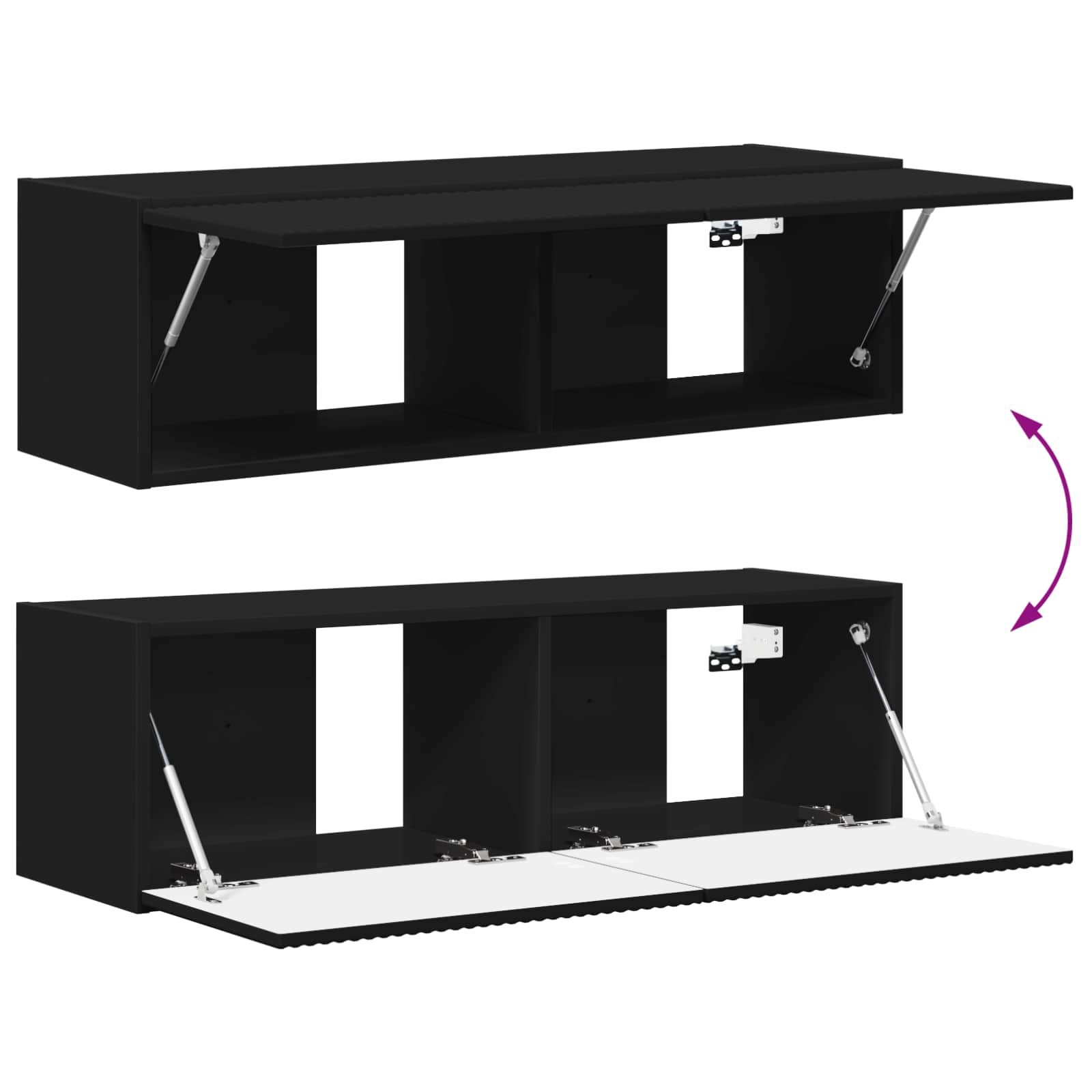 TV-Schrankset Wandmontiert 5 pcs Schwarz Holzwerkstoff