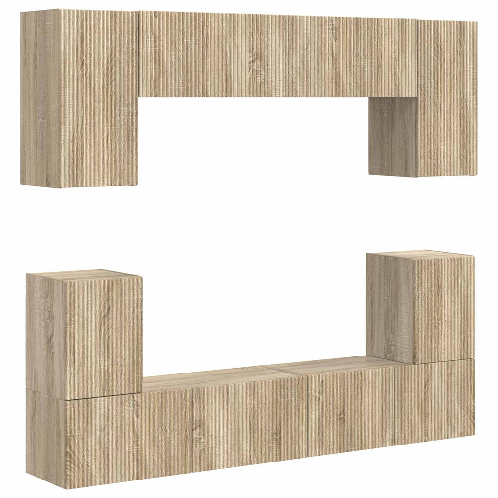 TV-Schrankset Wandmontiert 5 pcs Sonoma-Eiche Holzwerkstoff