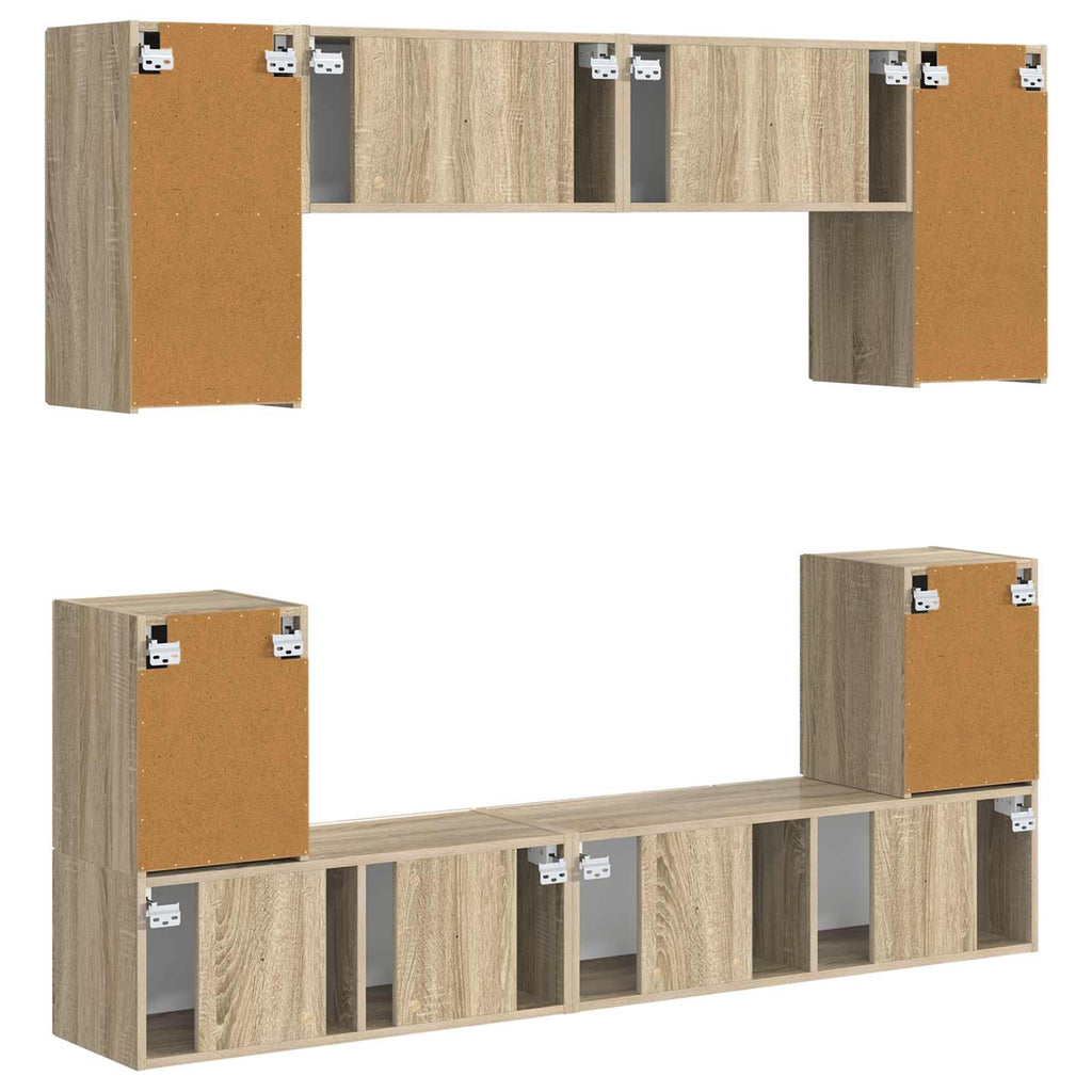TV-Schrankset Wandmontiert 5 pcs Sonoma-Eiche Holzwerkstoff