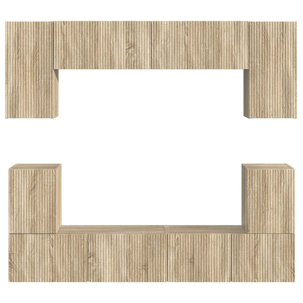 TV-Schrankset Wandmontiert 5 pcs Sonoma-Eiche Holzwerkstoff