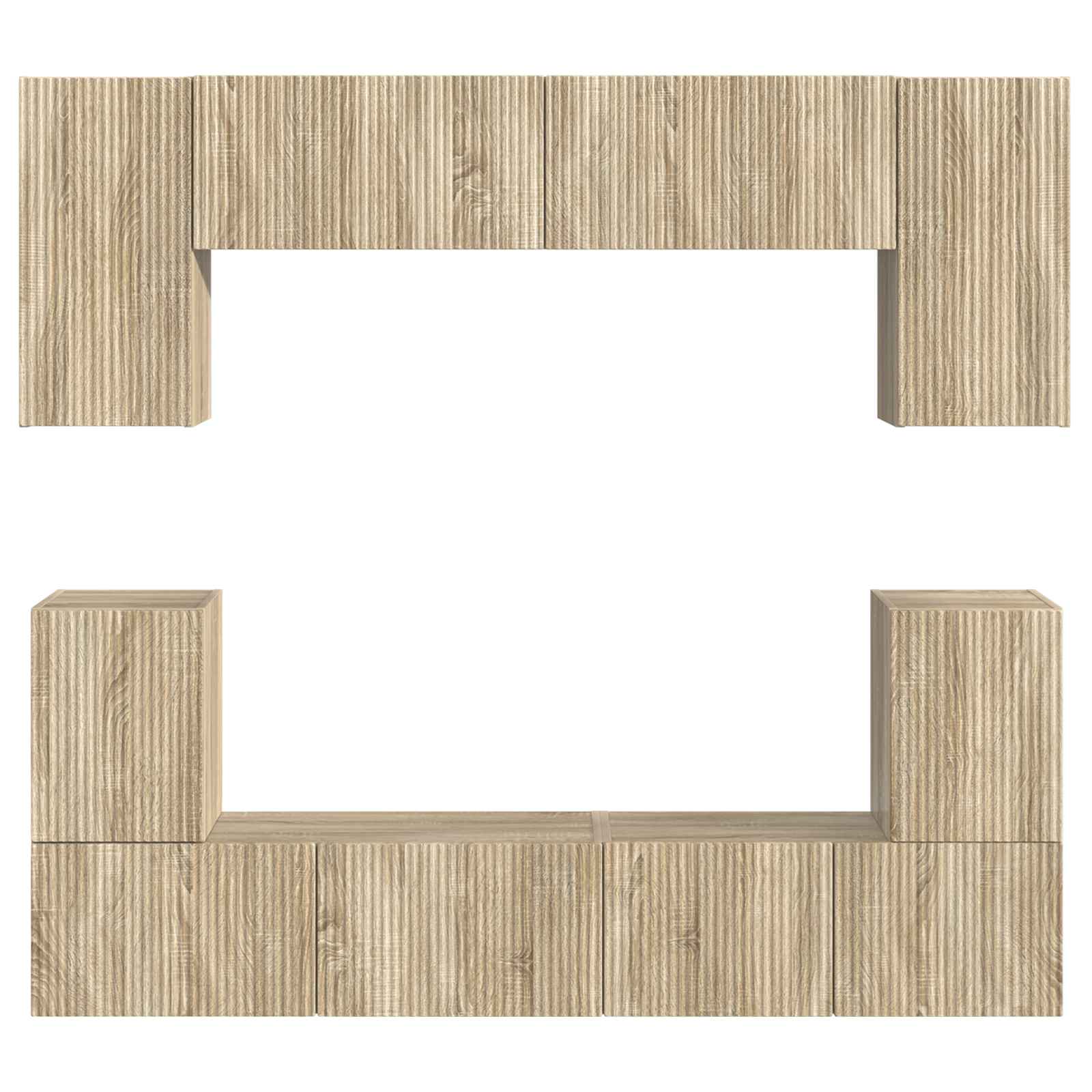 TV-Schrankset Wandmontiert 5 pcs Sonoma-Eiche Holzwerkstoff