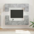 TV-Schrankset Wandmontiert 5 pcs Beton Grau Holzwerkstoff