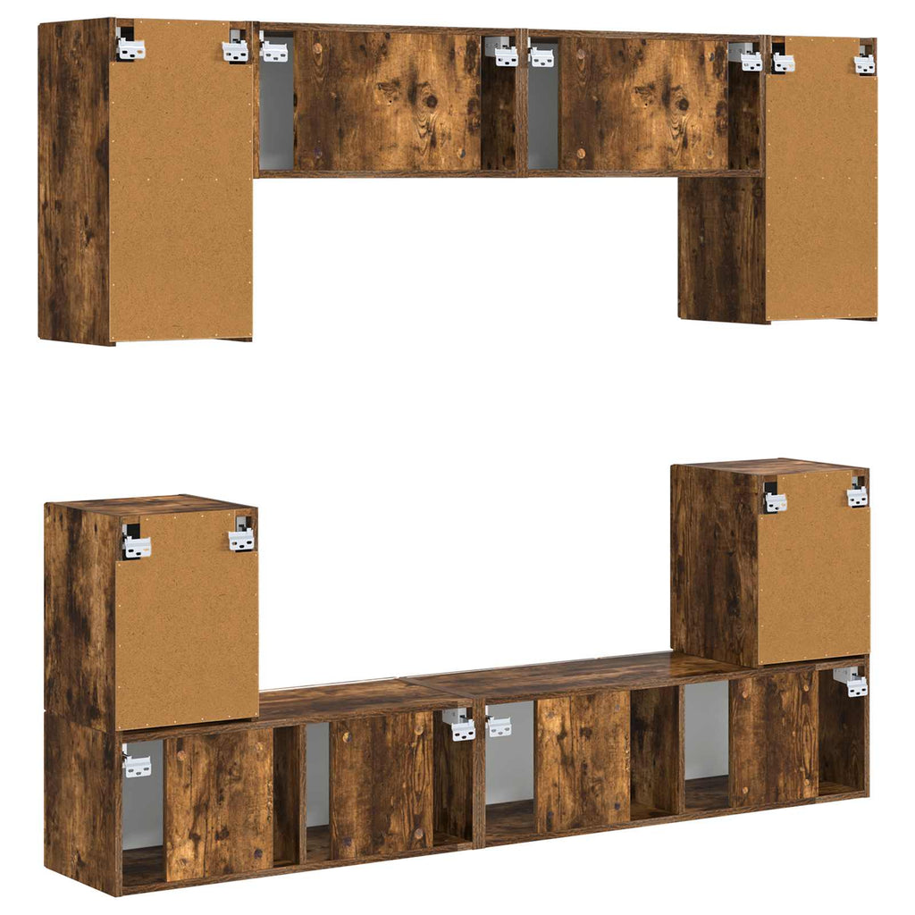 TV-Schrankset 5 pcs Geräucherte Eiche Holzwerkstoff