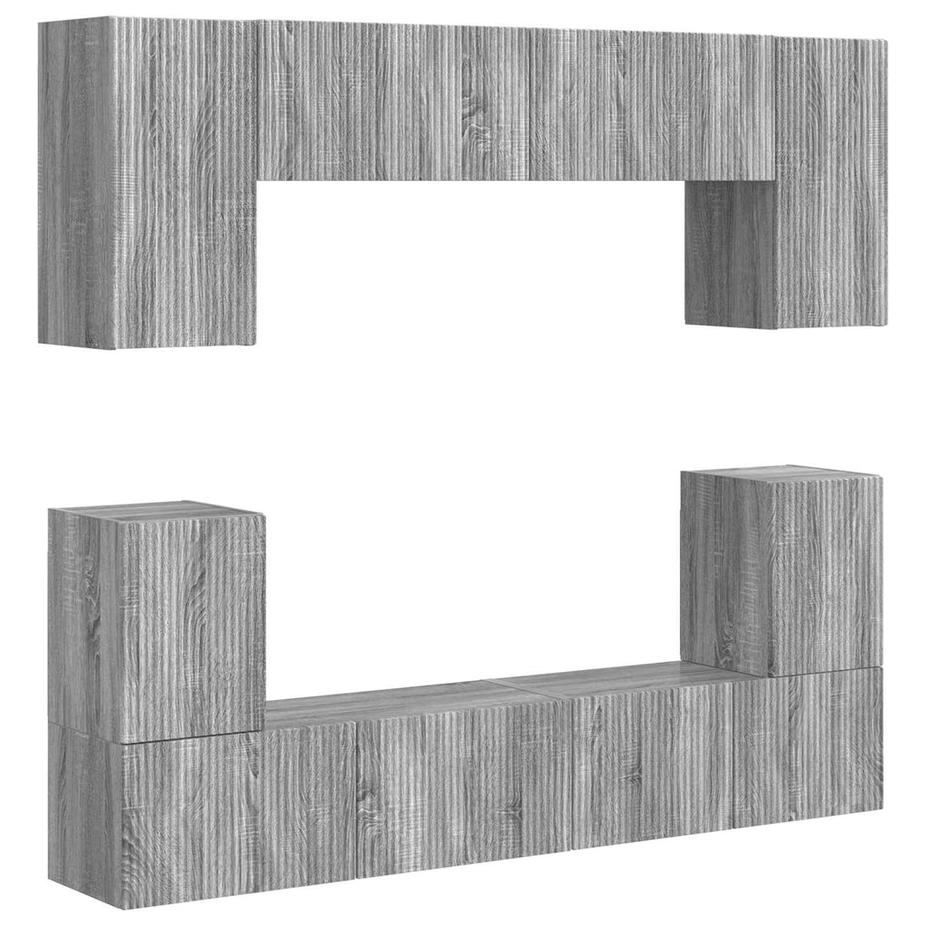TV-Schrankset Wandmontiert 5 pcs Graues Sonoma Holzwerkstoff