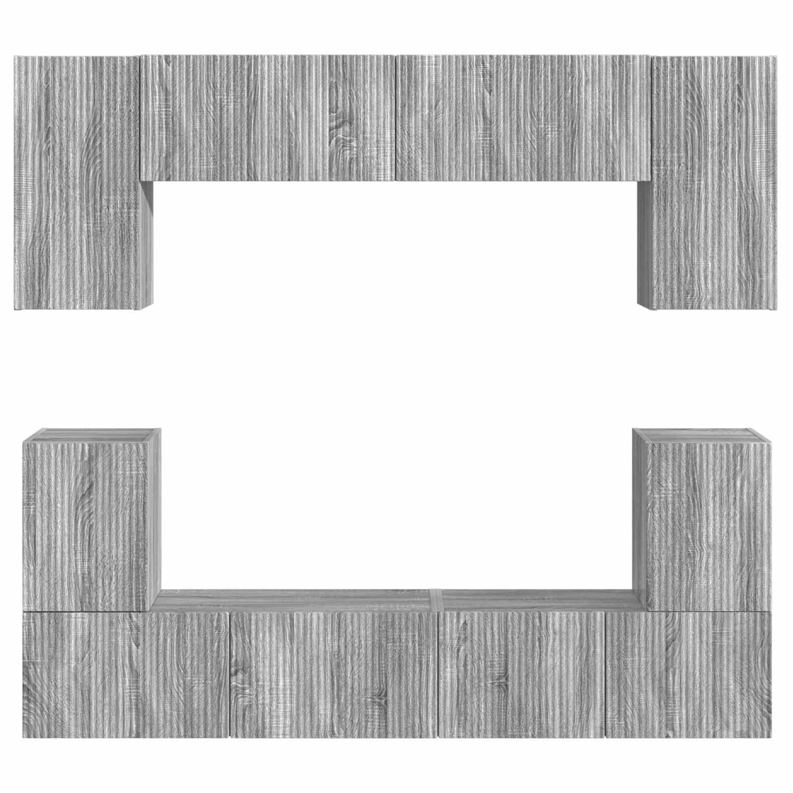 TV-Schrankset Wandmontiert 5 pcs Graues Sonoma Holzwerkstoff