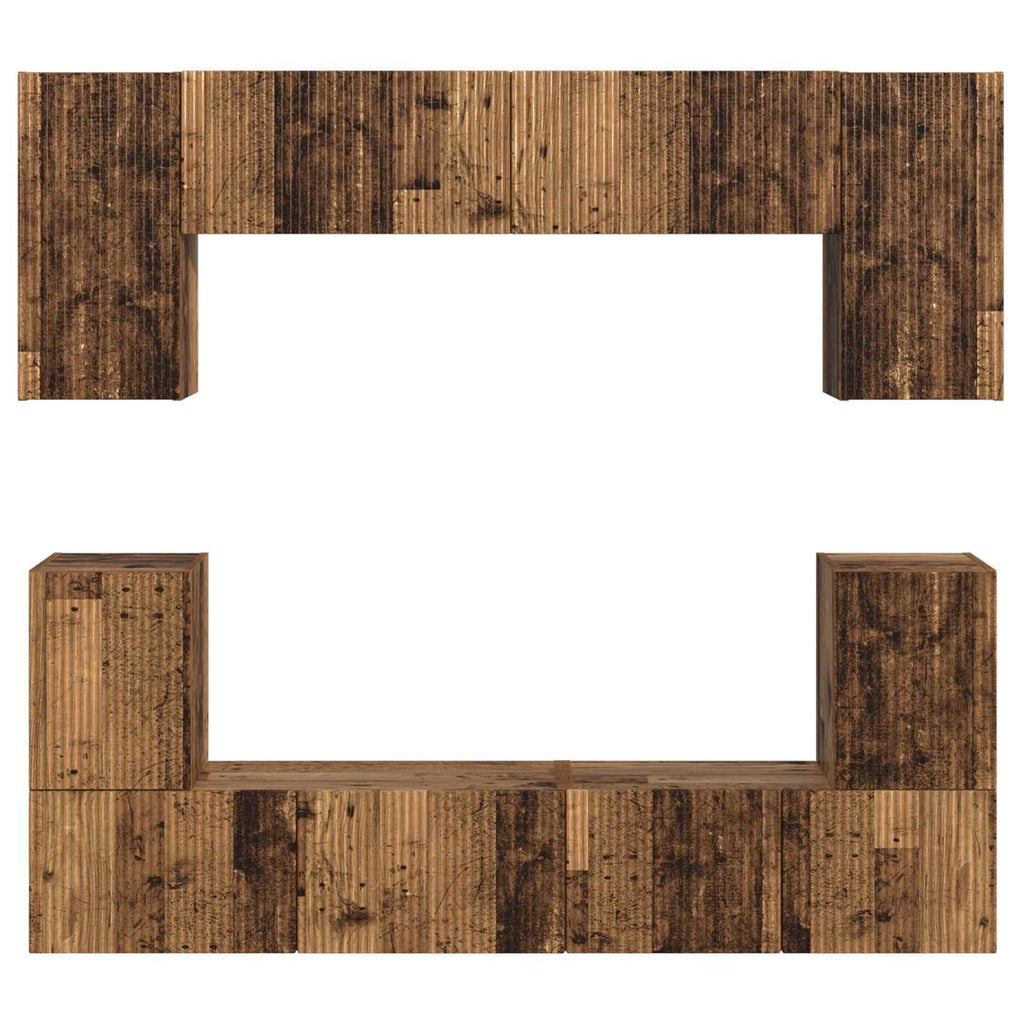 TV-Schrankset Wandmontiert 5 pcs Altholz Holzwerkstoff