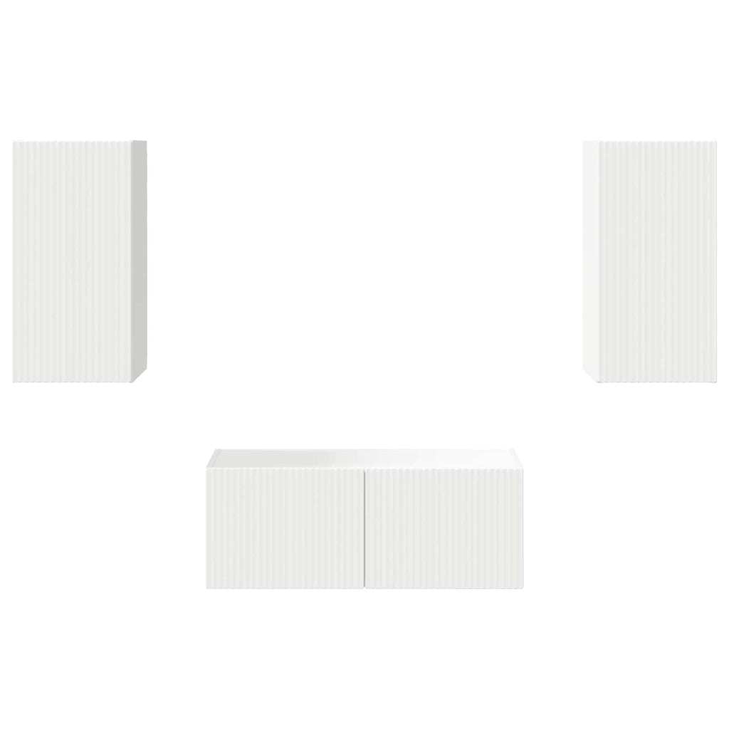 TV-Schrankset Wandmontiert 6 pcs Weiß Holzwerkstoff