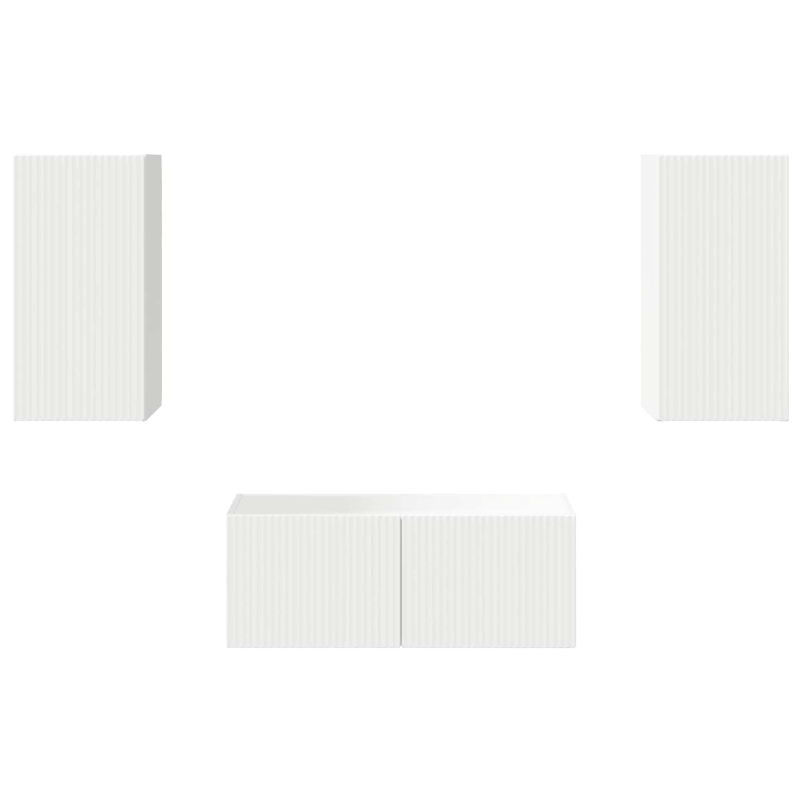 TV-Schrankset Wandmontiert 6 pcs Weiß Holzwerkstoff