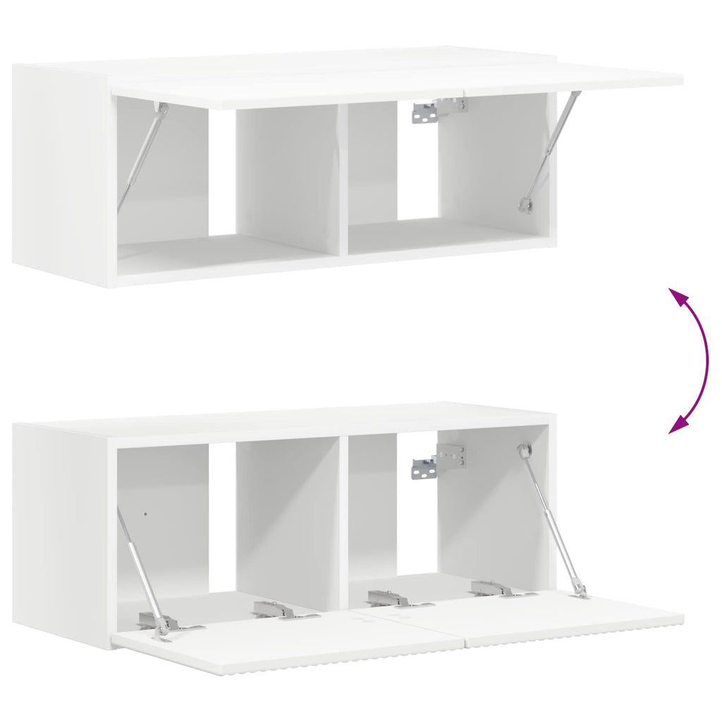 TV-Schrankset Wandmontiert 6 pcs Weiß Holzwerkstoff