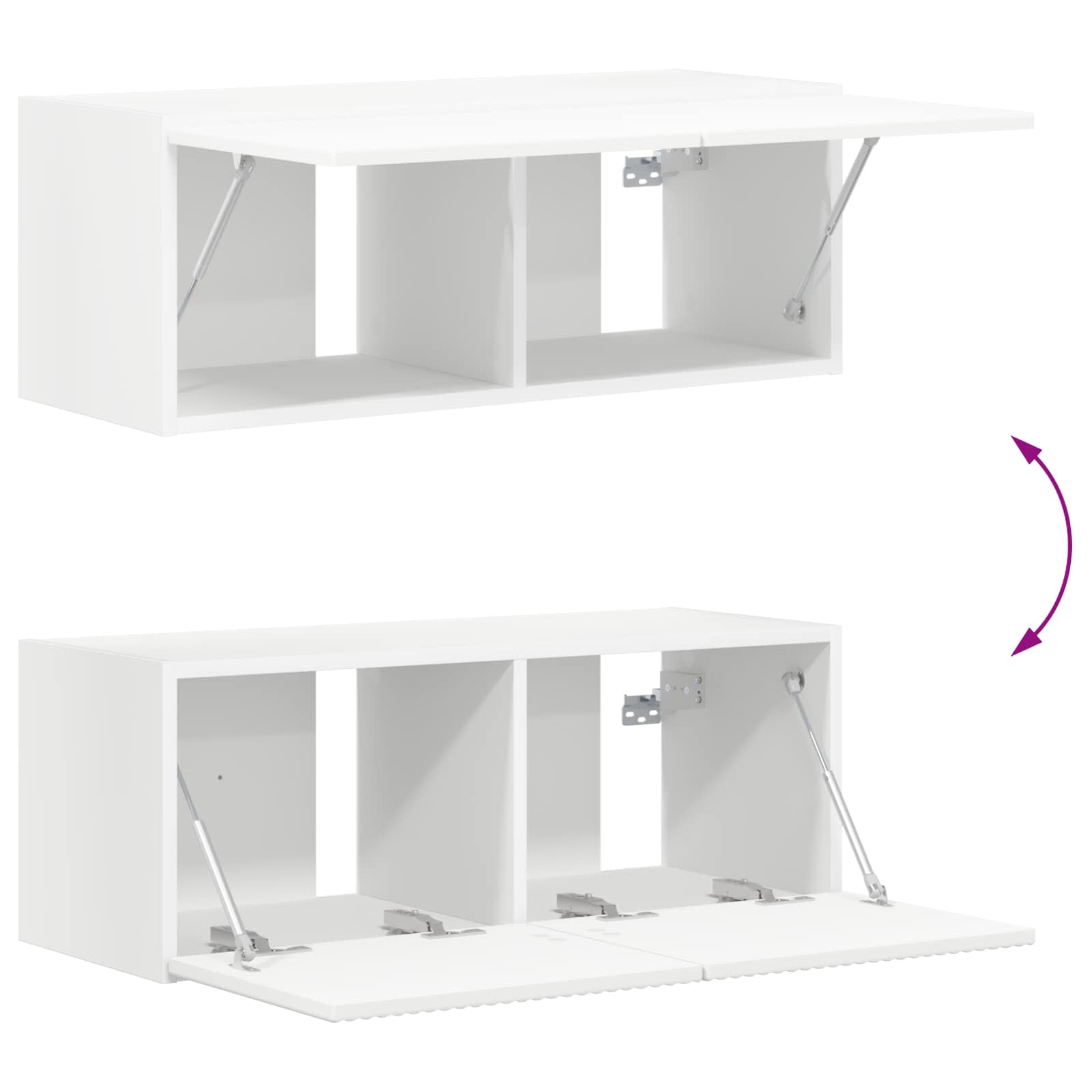 TV-Schrankset Wandmontiert 6 pcs Weiß Holzwerkstoff