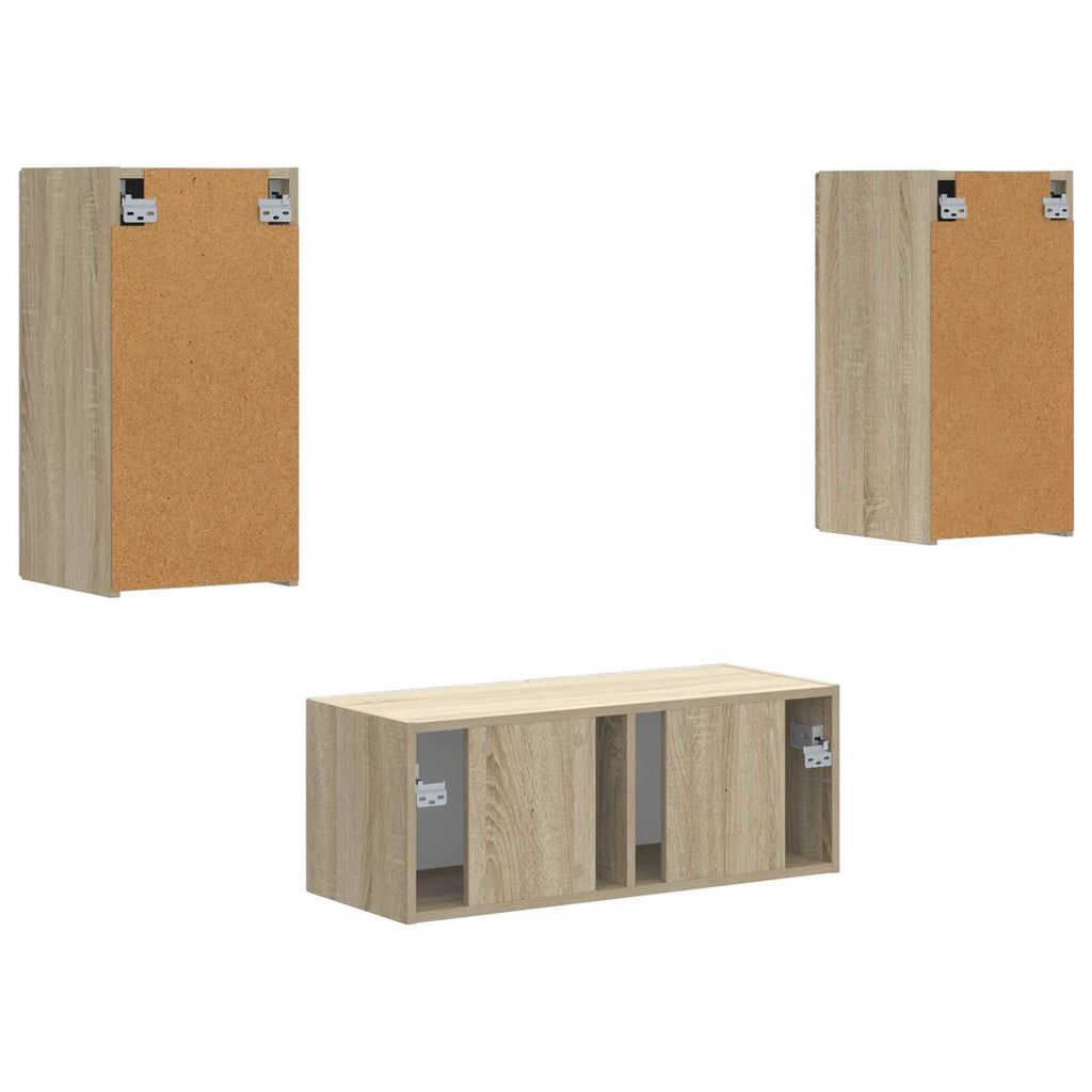 TV-Schrankset Wandmontiert 6 pcs Sonoma-Eiche Holzwerkstoff