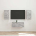 TV-Schrankset Wandmontiert 6 pcs Beton Grau Holzwerkstoff