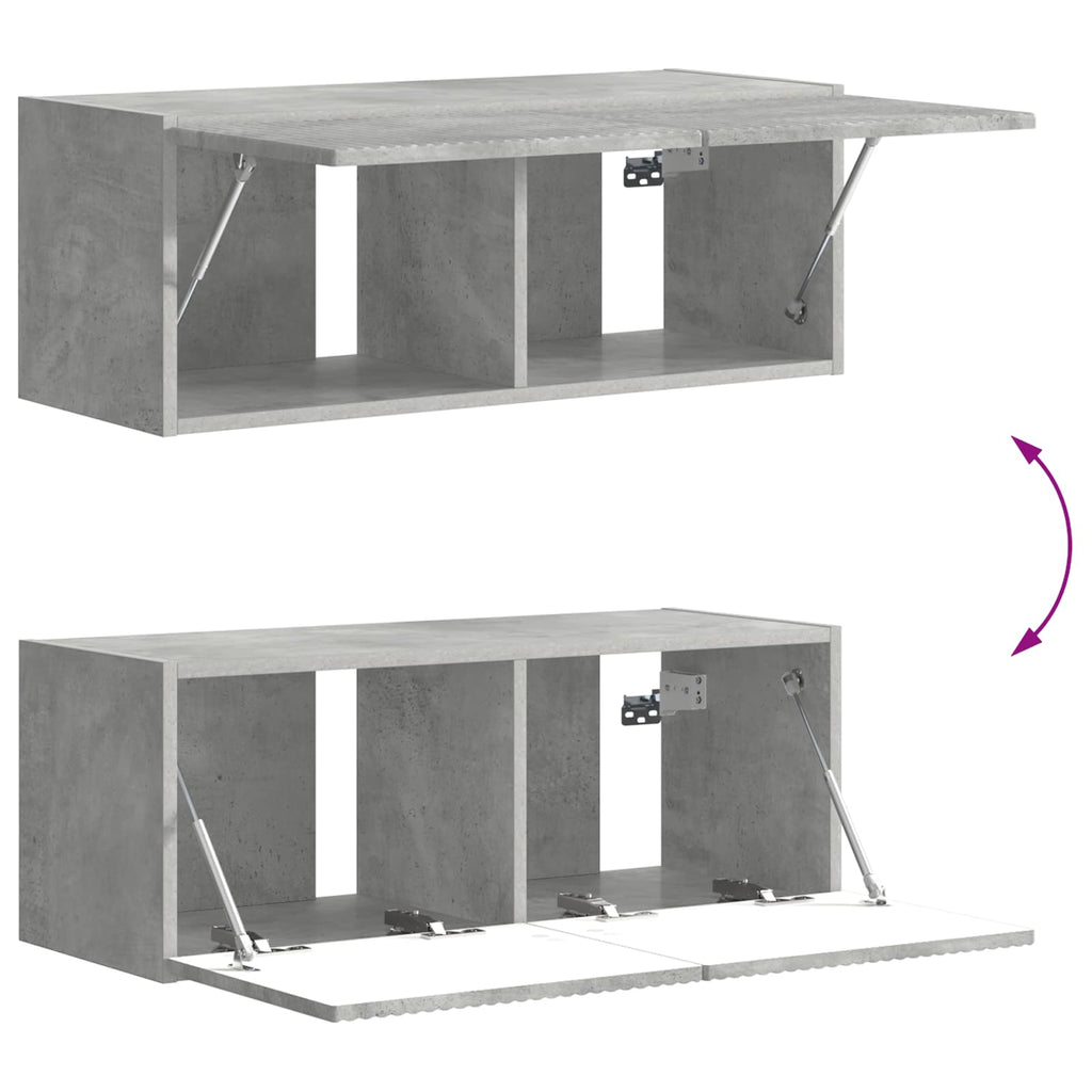 TV-Schrankset Wandmontiert 6 pcs Beton Grau Holzwerkstoff